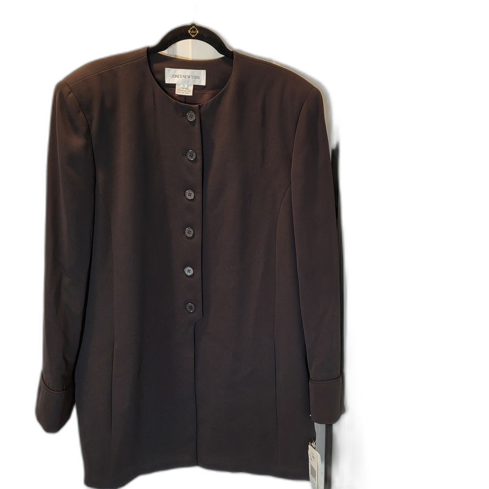 NEW Jones New York Dark Brown Button-Up Blazer